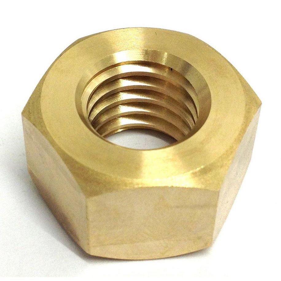 25 pcs 3/8"- 16 Hex Nut - Solid Brass Made in USA 